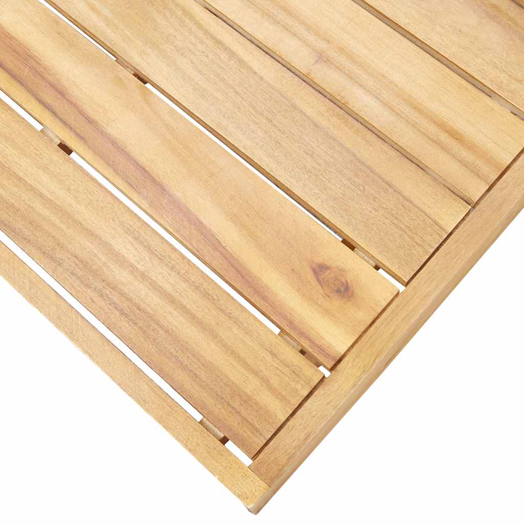 2-tlg. Garten-Lounge-Set mit Cremeweißen Kissen Akazienholz