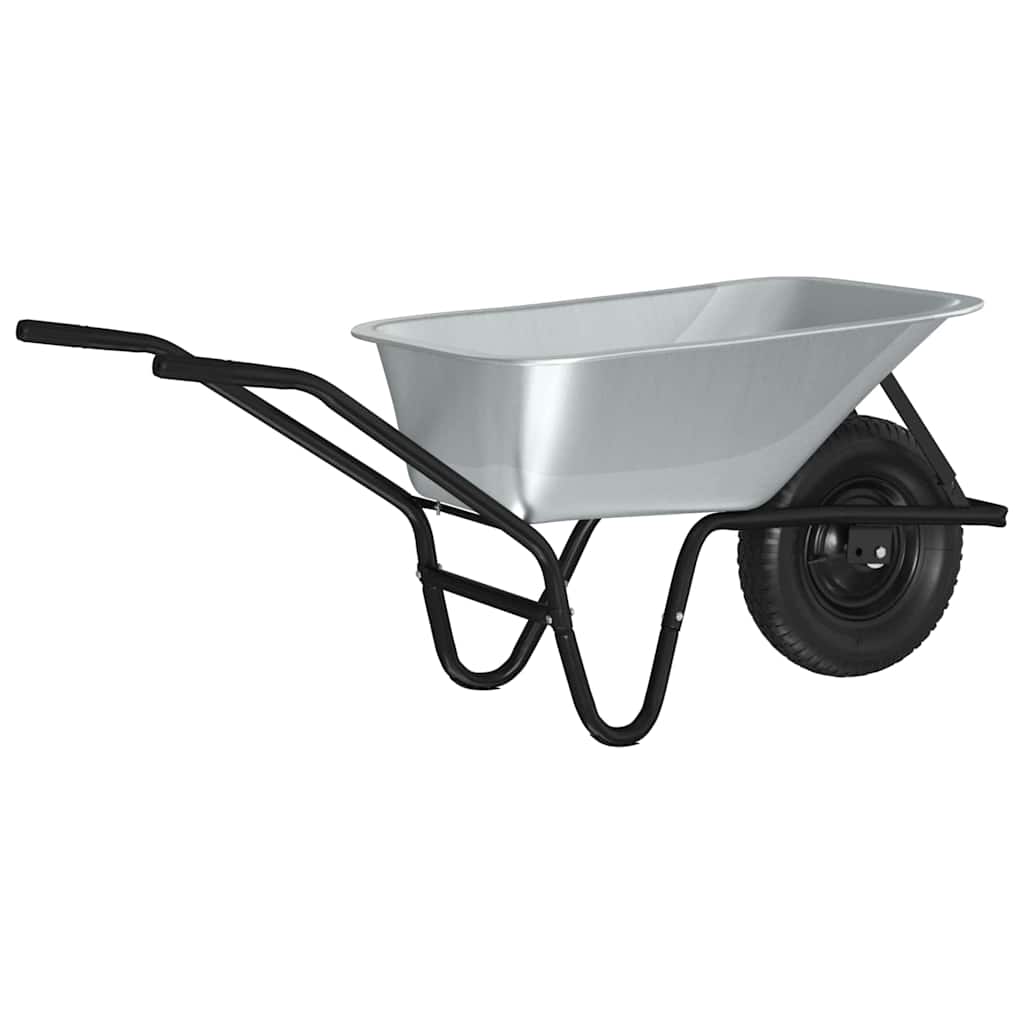 Schubkarre Silber und Schwarz 137 x 60 x 65,5 cm Stahl