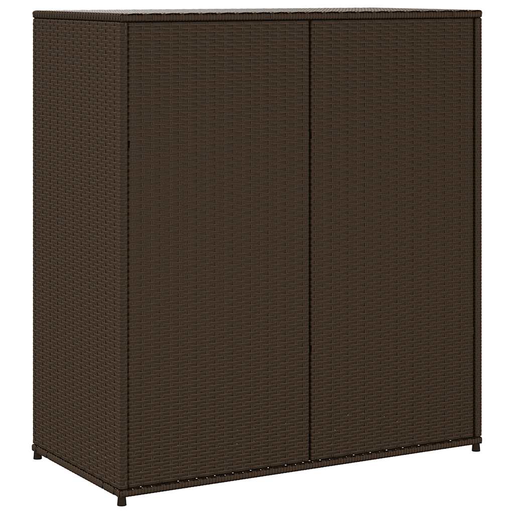 Gartenschrank Schwarz 55x55x111 cm Poly Rattan