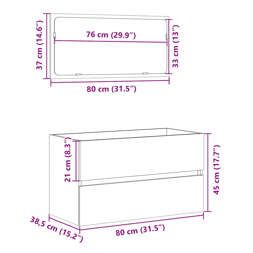 2-tlg. Badmöbel-Set Weiß Holzwerkstoff