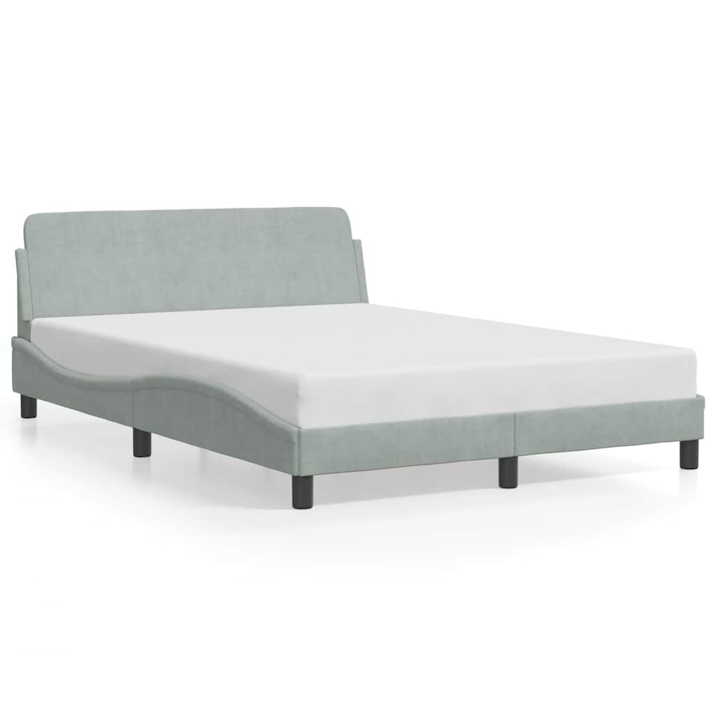 Bettgestell "Dover" Hellgrau 80x200 cm Samt