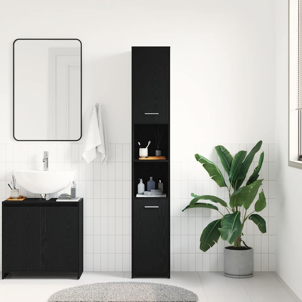 Badezimmerschrank Weiß 30x30x183,5 cm Holzwerkstoff