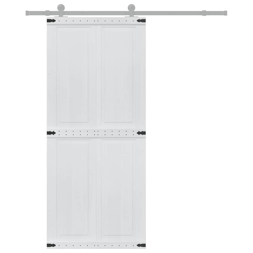 Scheunentür Corona Weiß 70 x 210 cm Massives Kiefernholz