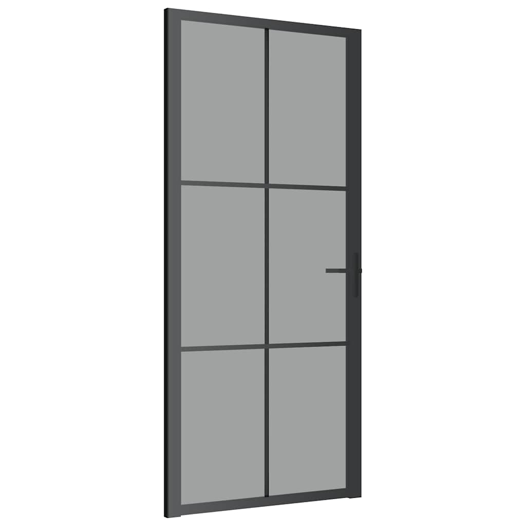 Innentür ESG Glas und Aluminium 76x201,5 cm Schwarz