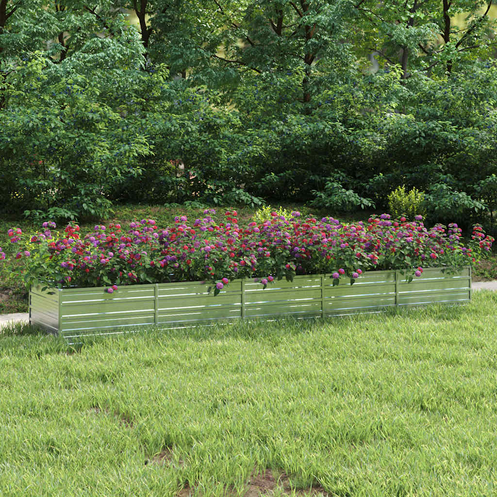Garten-Hochbeet 160x80x77 cm Verzinkter Stahl Silbern