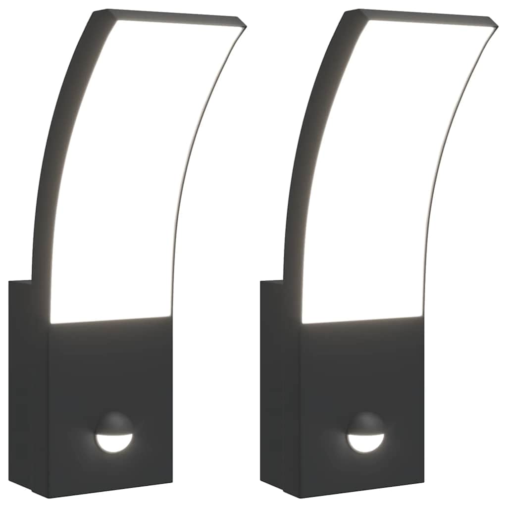 LED-Außenwandleuchten 2 Stk. Schwarz Aluminiumdruckguss