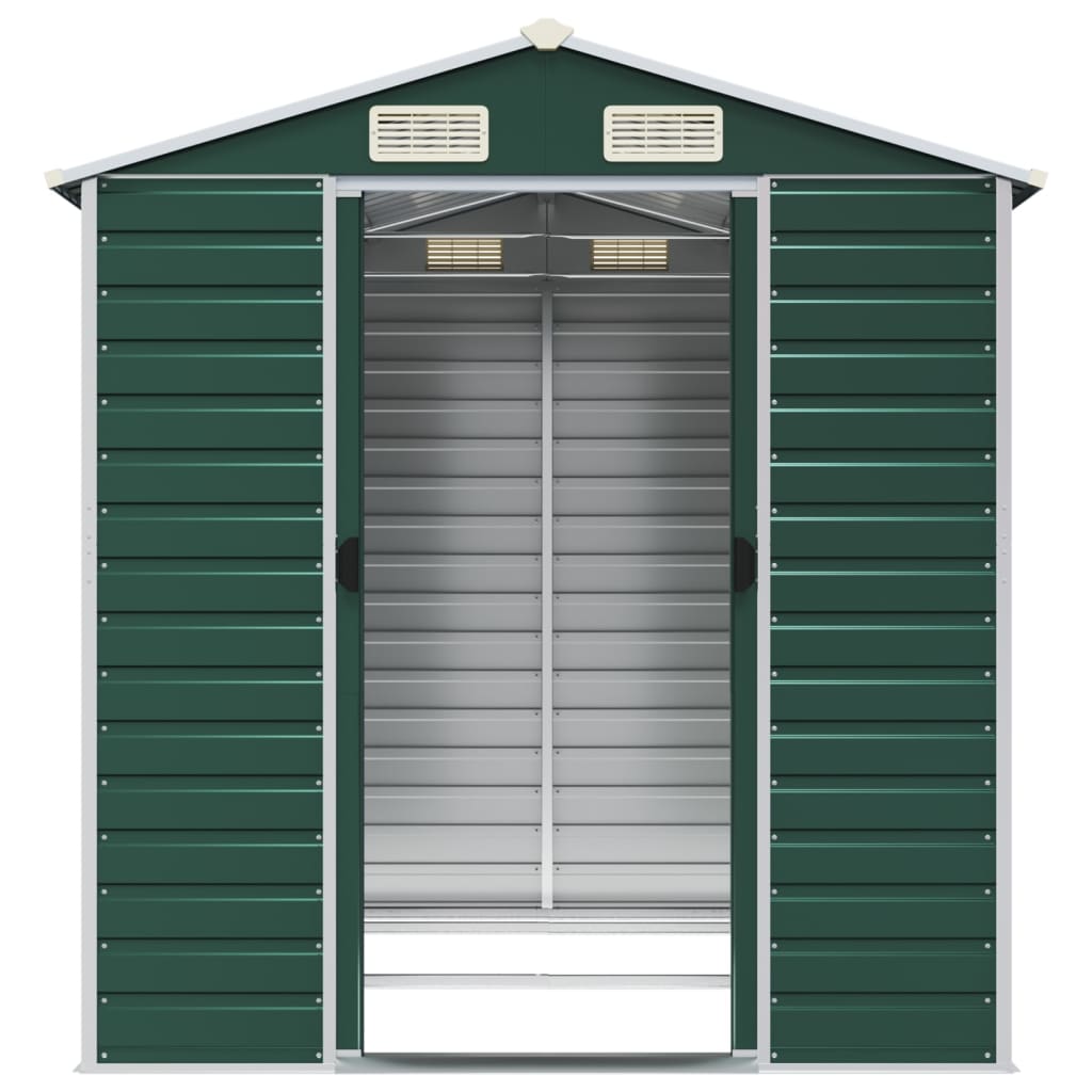Gerätehaus Grün 191x130x198 cm Verzinkter Stahl