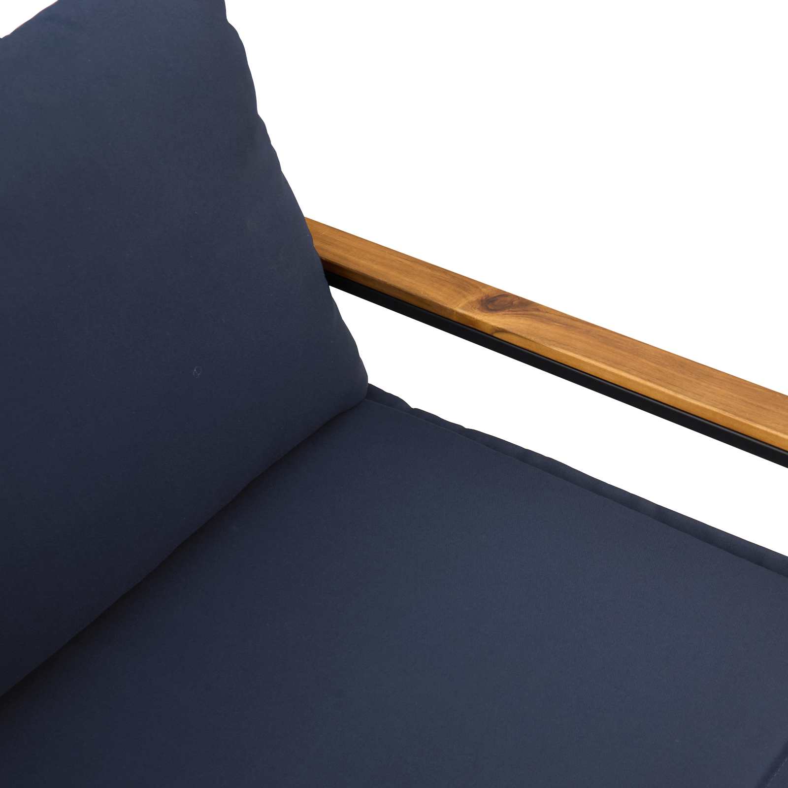 Bank mit Kissen Schwarz und Cremeweiß 115 x 65 x 72 cm Rattan