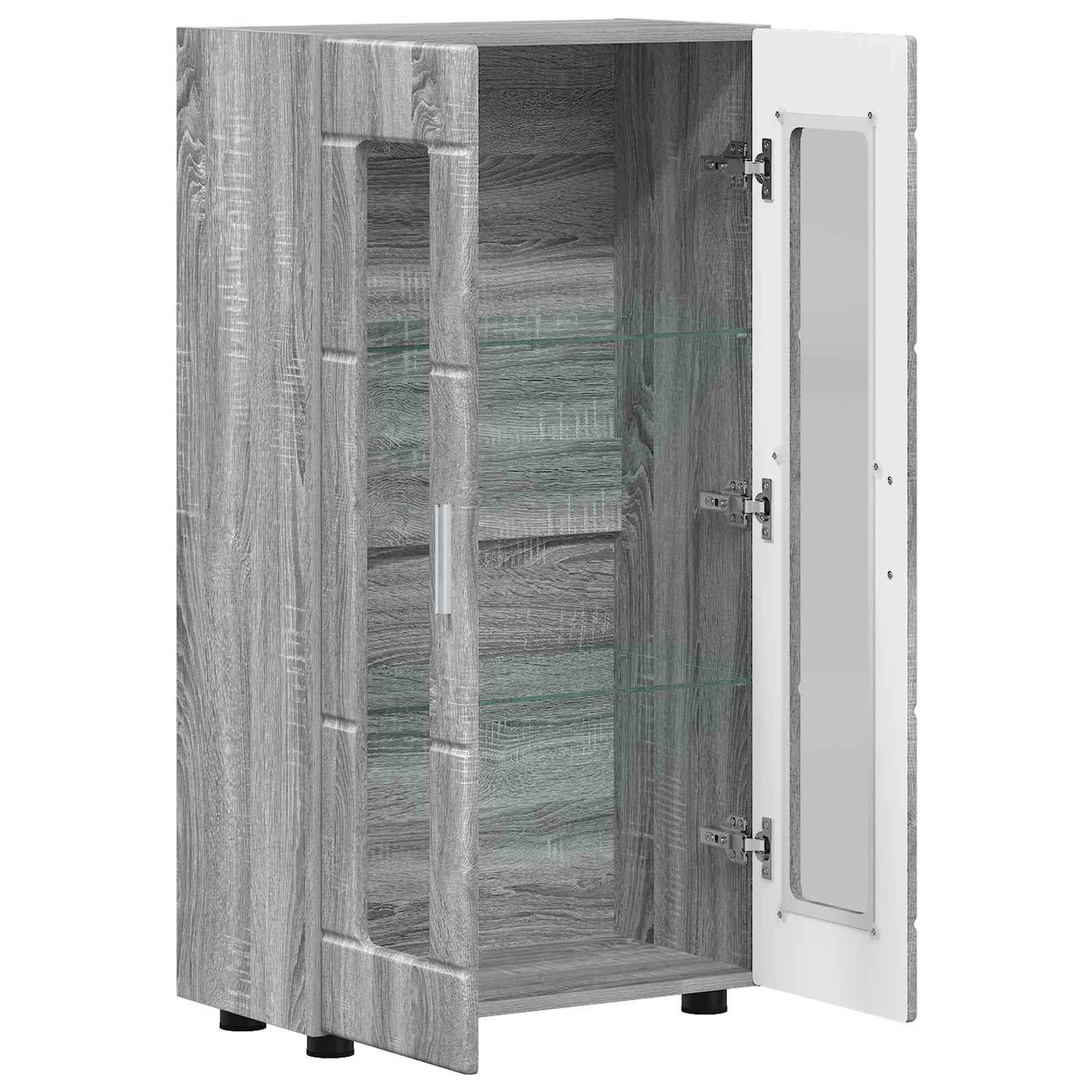 Highboard mit Regal FLORIN Weiß 60 x 35 x 182 cm Holzwerkstoff