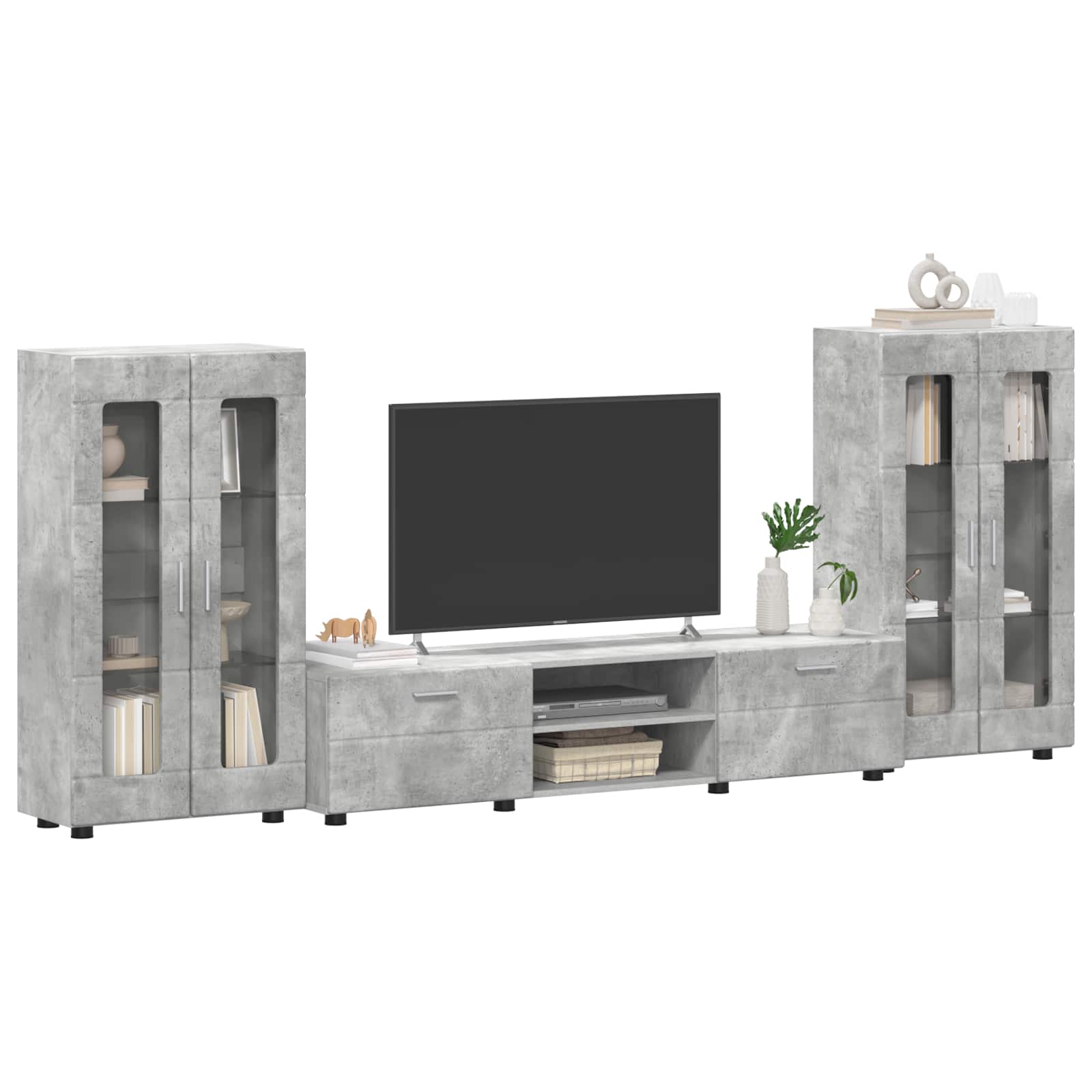 Highboard mit Regal FLORIN Weiß 60 x 35 x 182 cm Holzwerkstoff