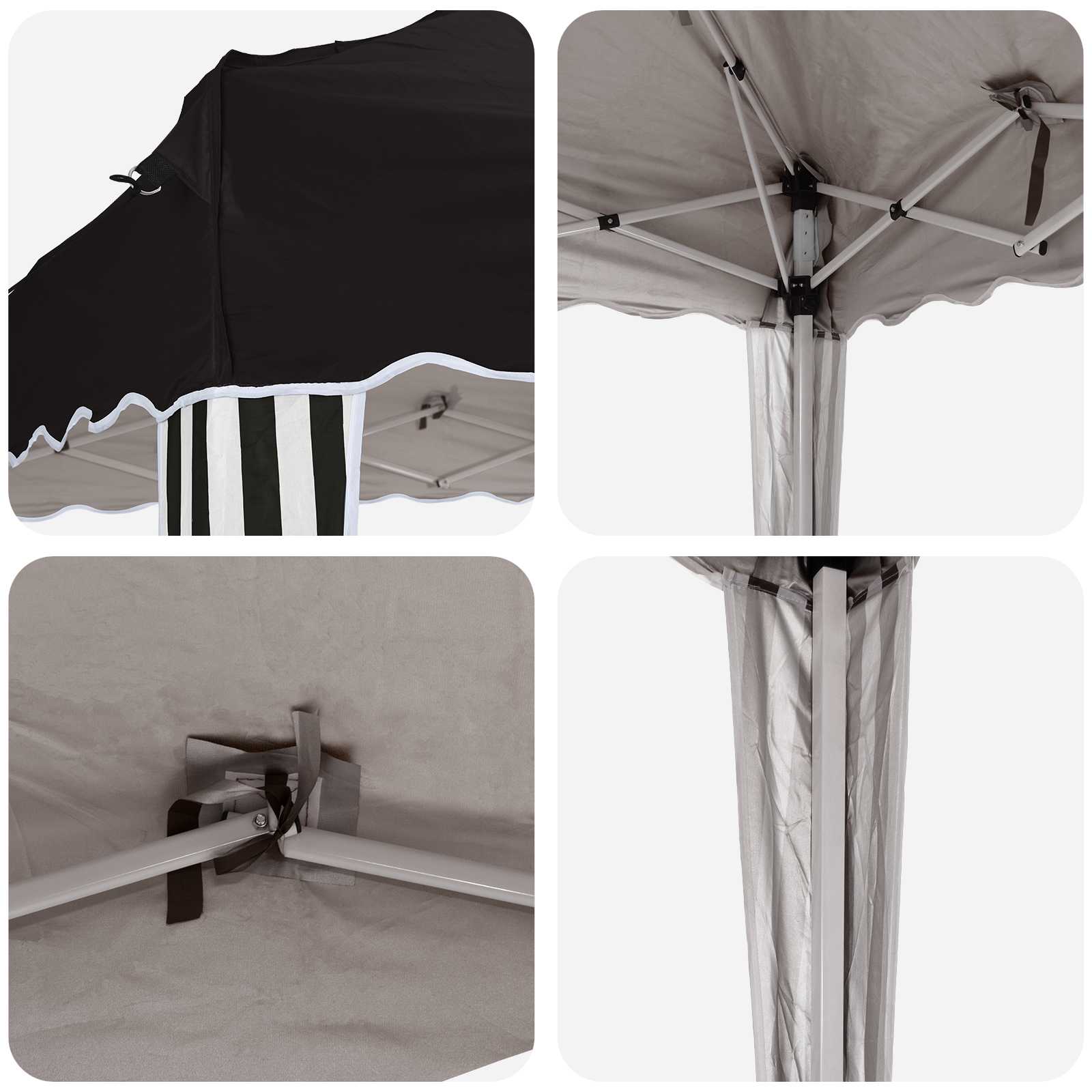 Pop-up Partyzelt 195 x 195 x 245 cm Creme Oxford-Stoff