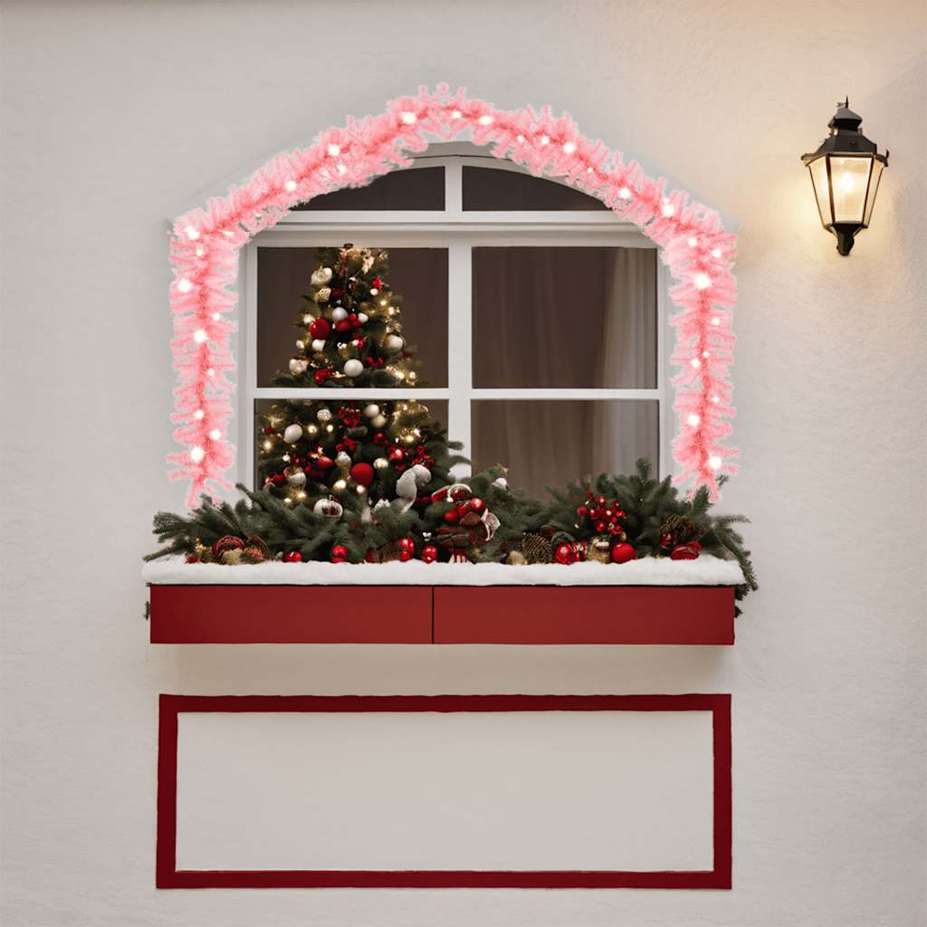 Weihnachtsgirlande mit LED 10 m Schwarz