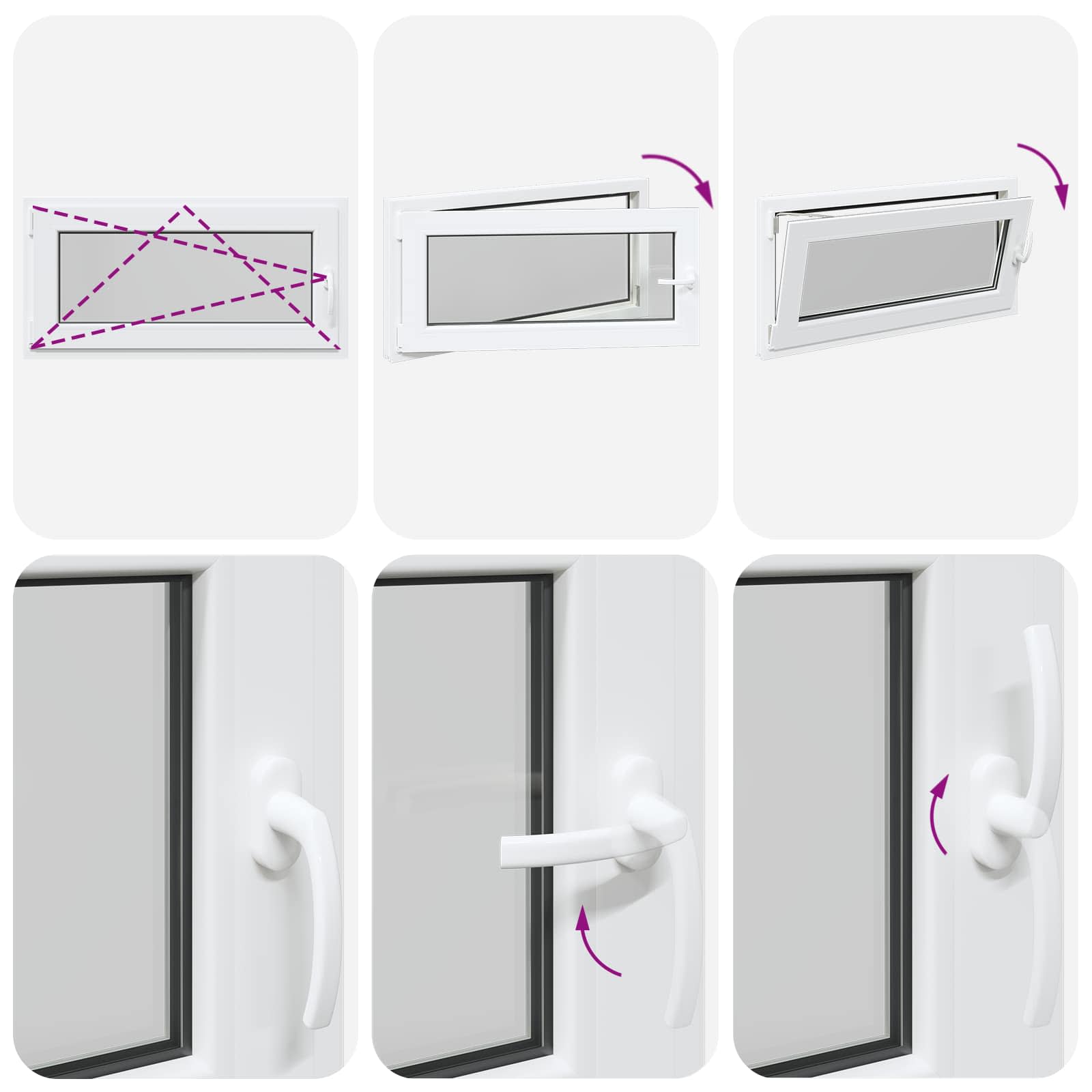 Kellerfenster RISOR 50 x 50 cm PVC und Glas Weiß