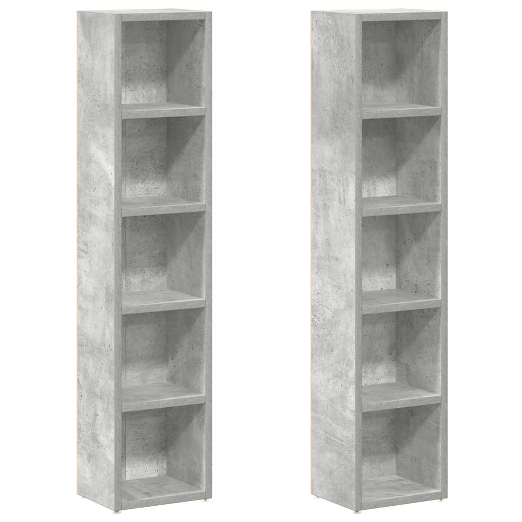CD-Regale 2 Stk. Weiß 21x16x93,5 cm Holzwerkstoff