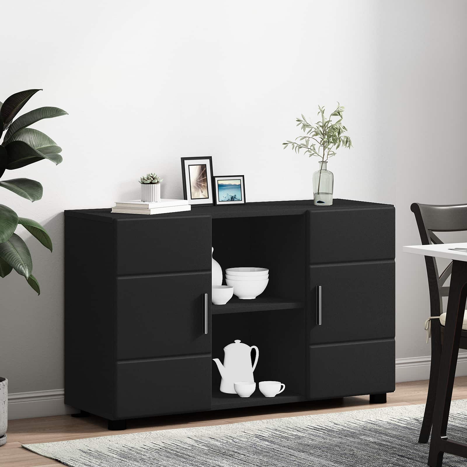 Highboard mit Regal FLORIN Weiß 60 x 35 x 182 cm Holzwerkstoff