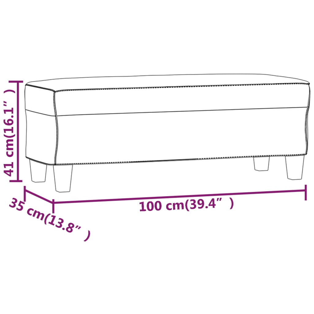 Sitzbank Schwarz 70x35x41 cm Kunstleder