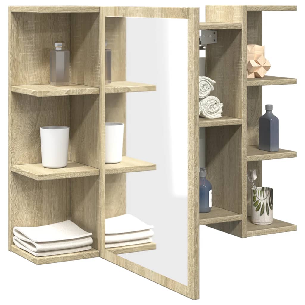 Bad-Spiegelschrank Weiß 80x20,5x64 cm Holzwerkstoff