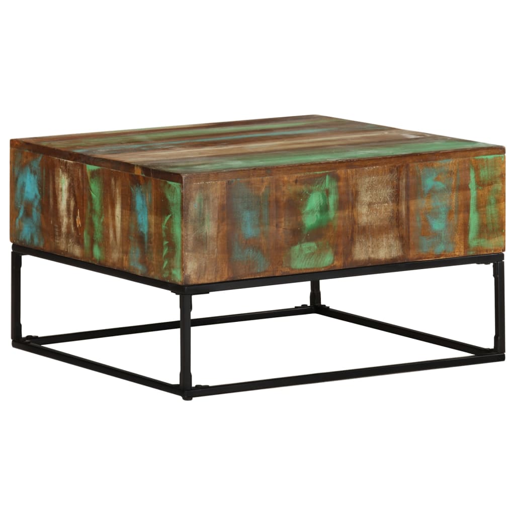 Couchtisch 68x68x41 cm Raues Mangoholz