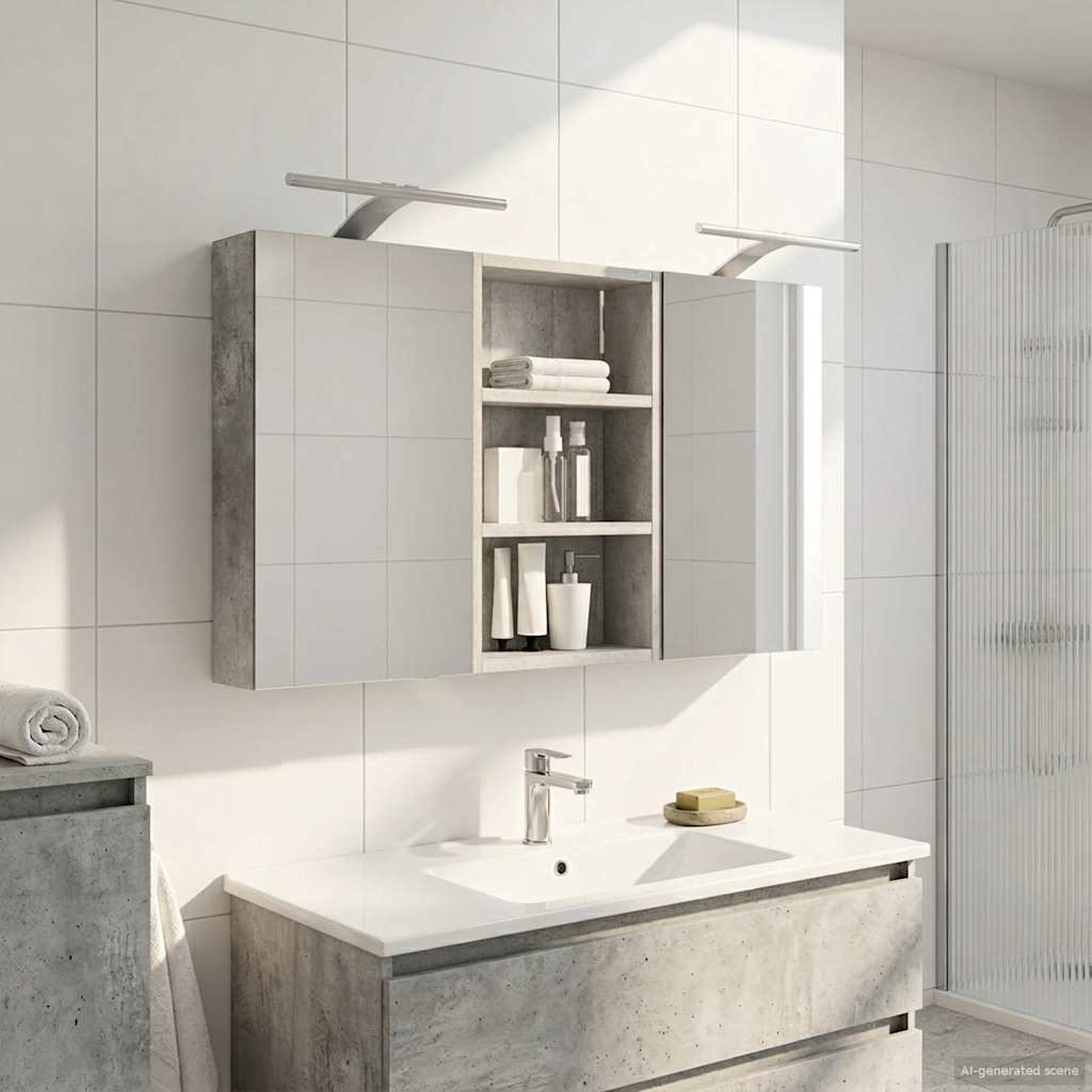 Badezimmerschrank-Set 3 pcs 80 x 10,5 x 50 cm Holzwerkstoff