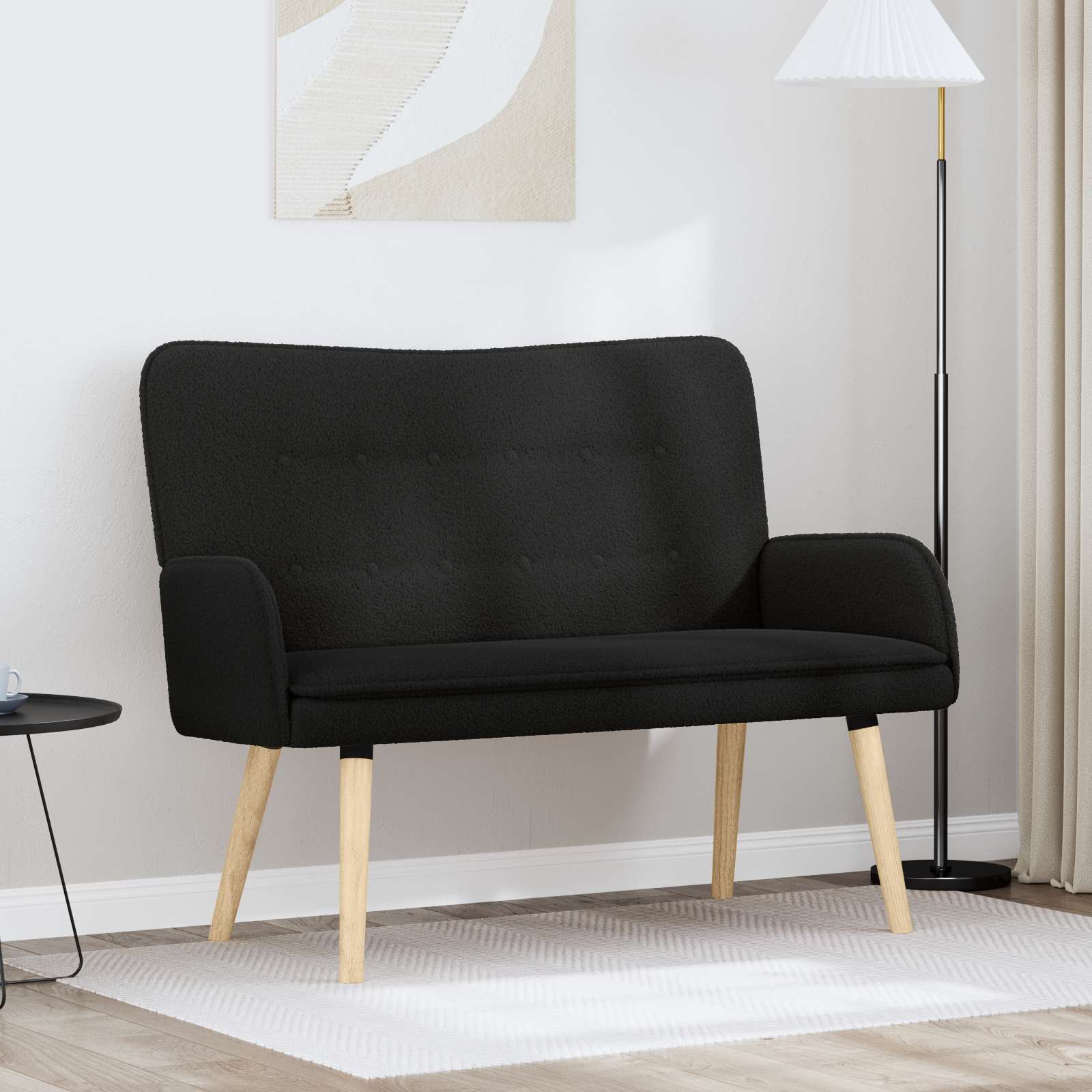 2-Sitzer Sofa Hellgrau 115 x 61 x 87 cm Bouclé