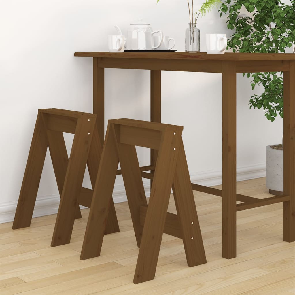 Hocker 2 Stk. 40x40x45 cm Massivholz Kiefer