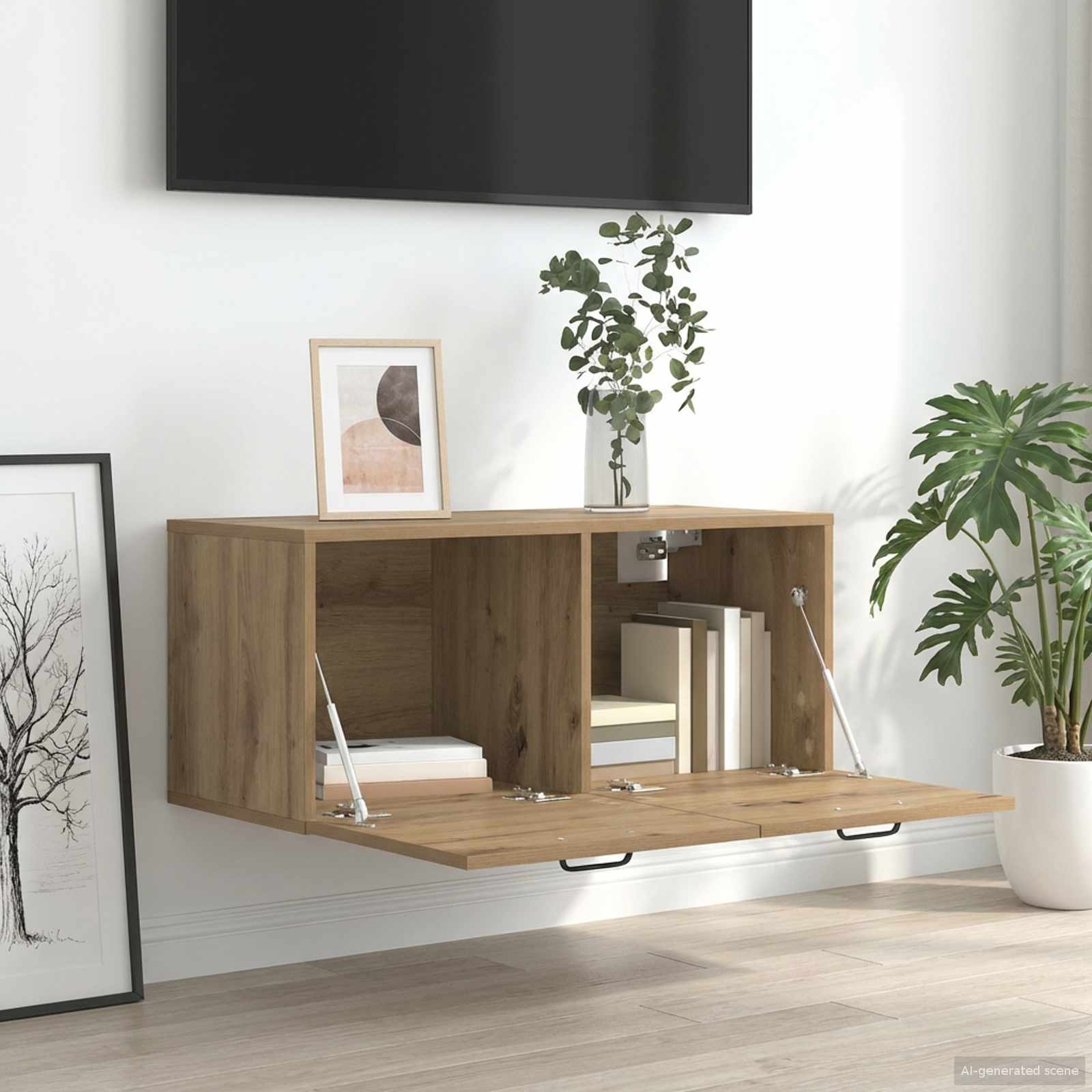 Wandschrank Weiß 80x36,5x35 cm Holzwerkstoff