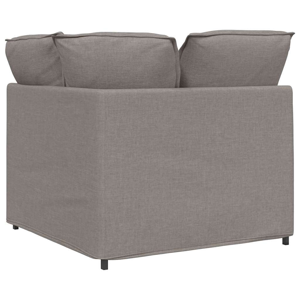 Modulares Sofa Endmodul mit Armlehne Kissen Hellgrau 100 cm