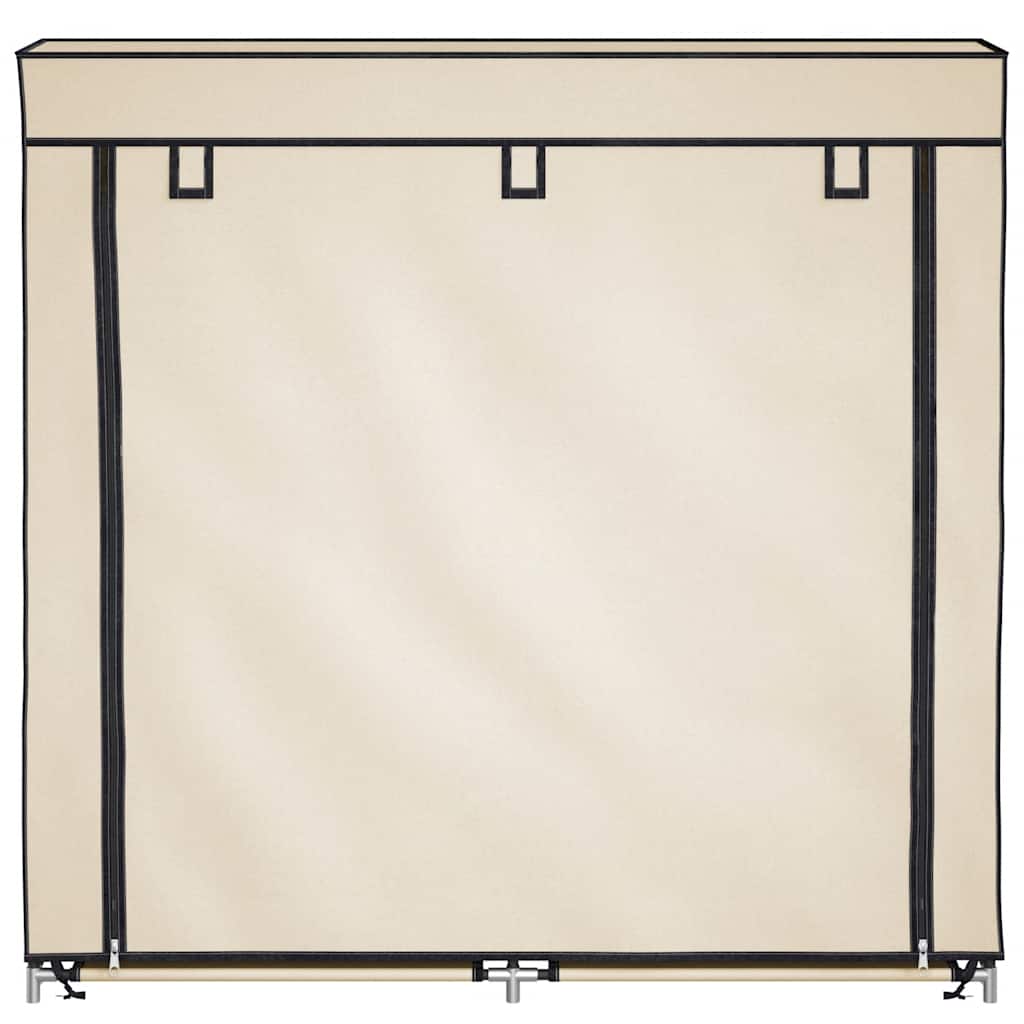 Stoff Schuhschrank mit Abdeckung 115 x 28 x 110 cm Schwarz