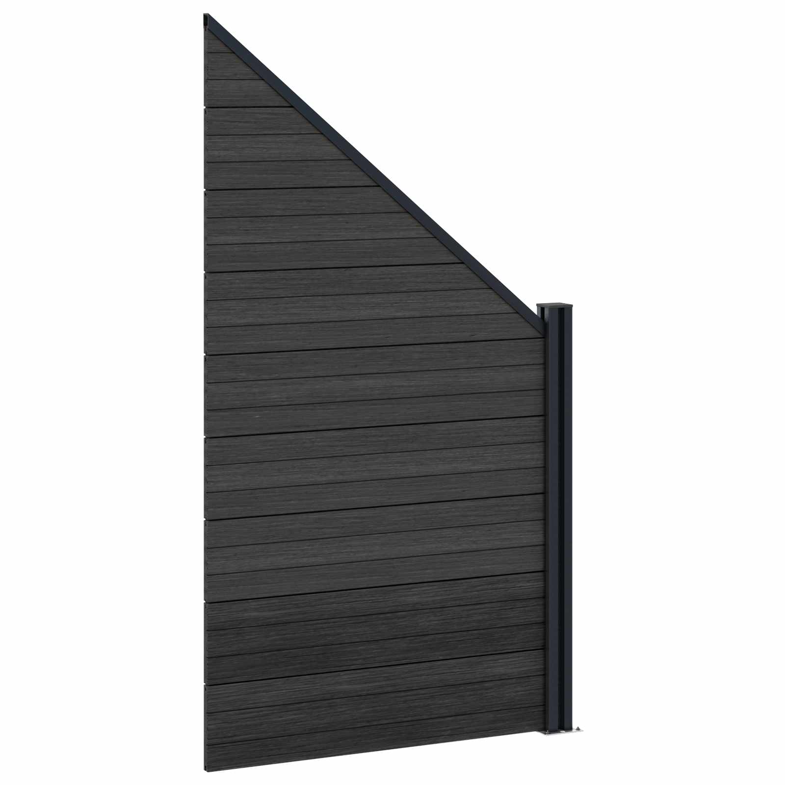 Zaunelement WPC 180x186 cm Schwarz
