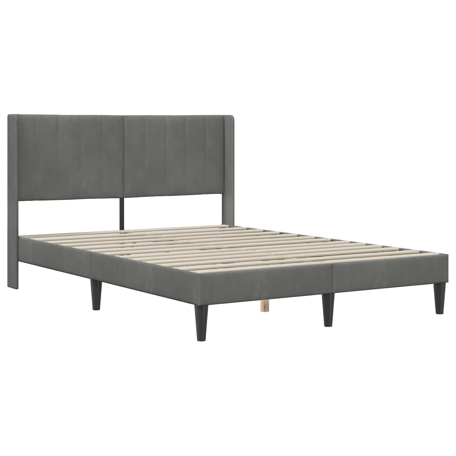 Bettgestell mit Matratze mit Kopfteil Hellgrau 80 x 200 cm Samt