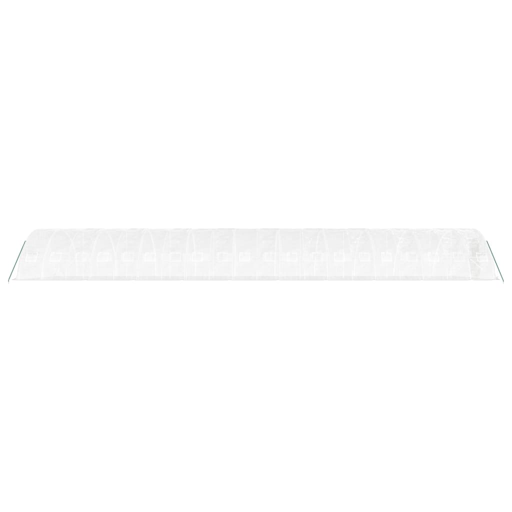 Gewächshaus mit Stahlrahmen Weiß 40 m² 8x5x2,3 m
