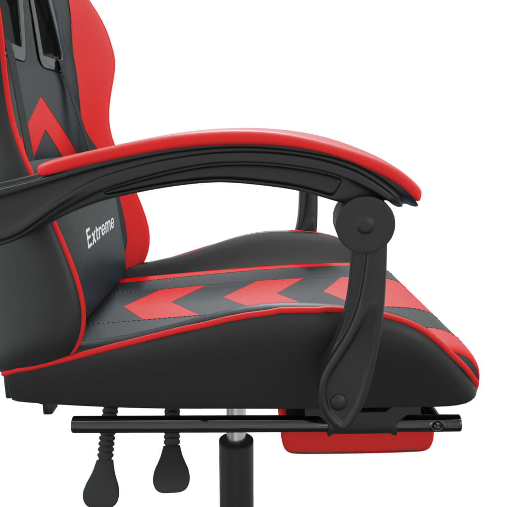 Gaming-Stuhl Drehbar Schwarz und Rot Kunstleder