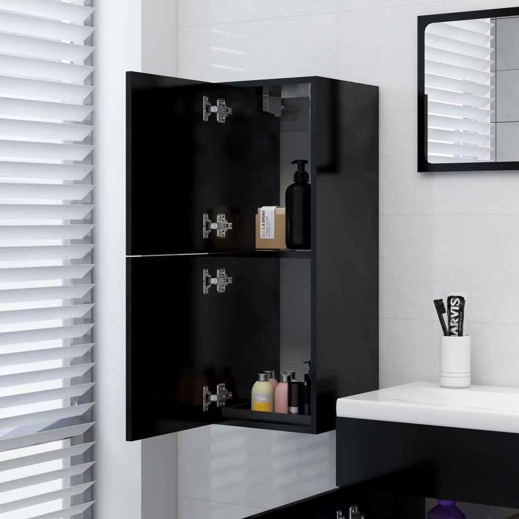 Badezimmerschrank Weiß 30x30x80 cm Holzwerkstoff