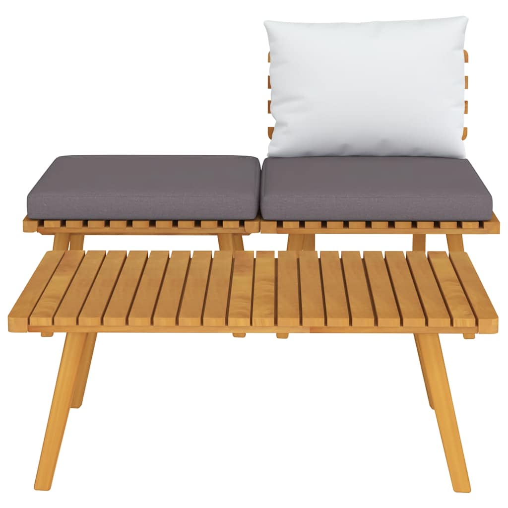 2-Sitzer-Gartensofa mit Kissen Massivholz Akazie