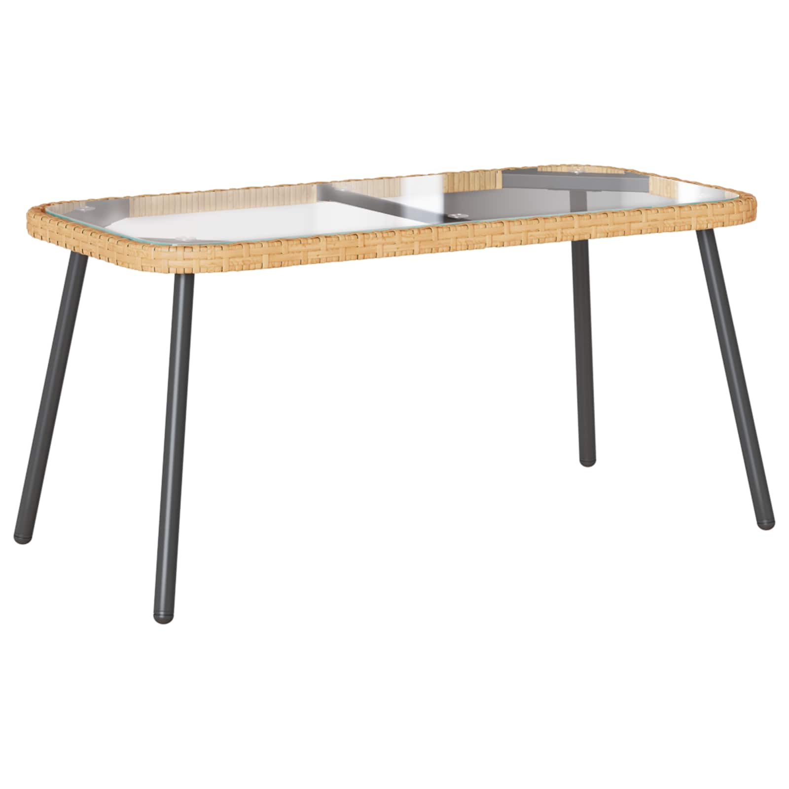 Couchtisch Schwarz 90 x 45 x 43 cm Poly-Rattan