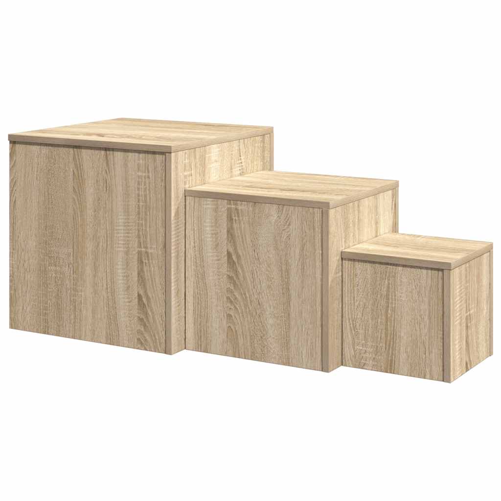 Beistelltische 3 Stk. Weiß Holzwerkstoff