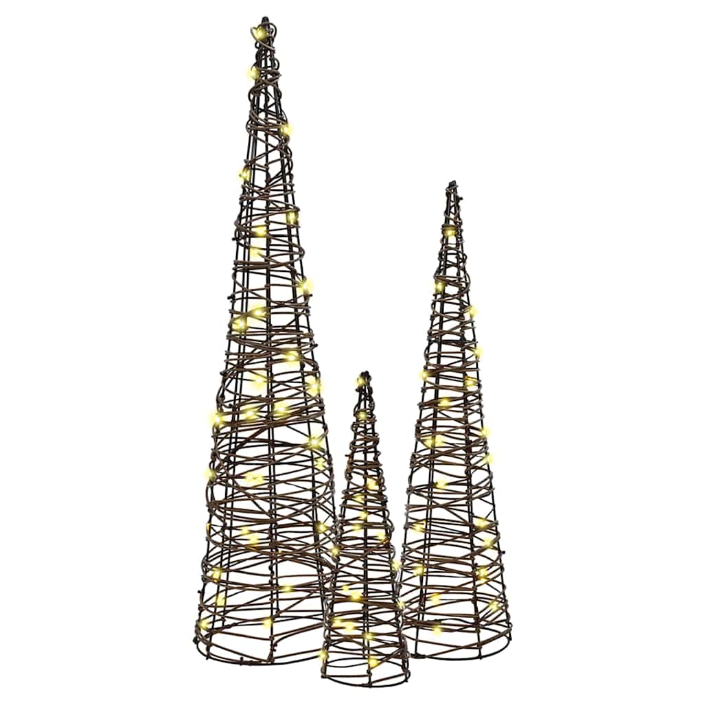 Weihnachtsbaum mit 90 LEDs 3 pcs Warmweiß 20 x 20 x 80 cm PET