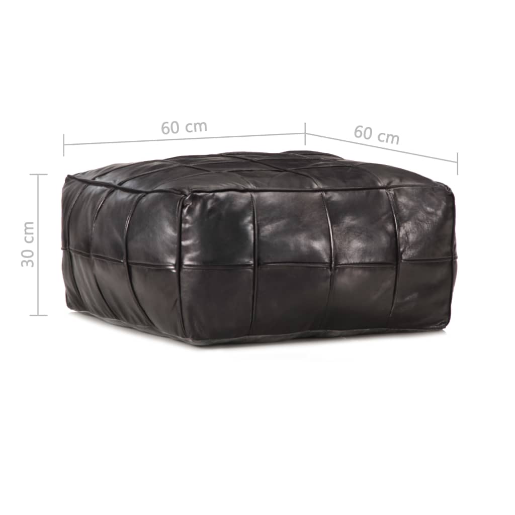 Pouf Dunkelbraun 60 x 60 x 30 cm Echtes Ziegenleder