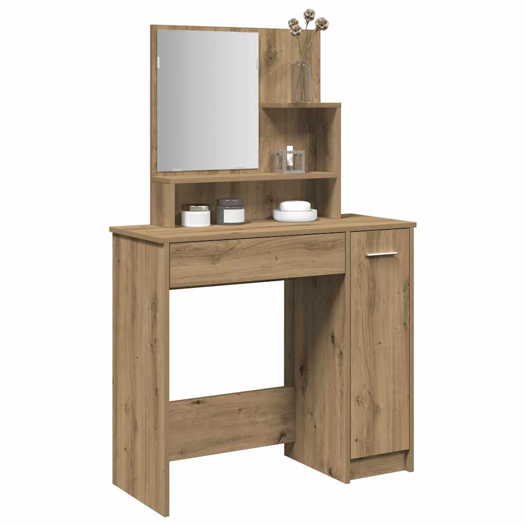 Schminktisch mit Spiegel Weiß 86,5x35x136 cm