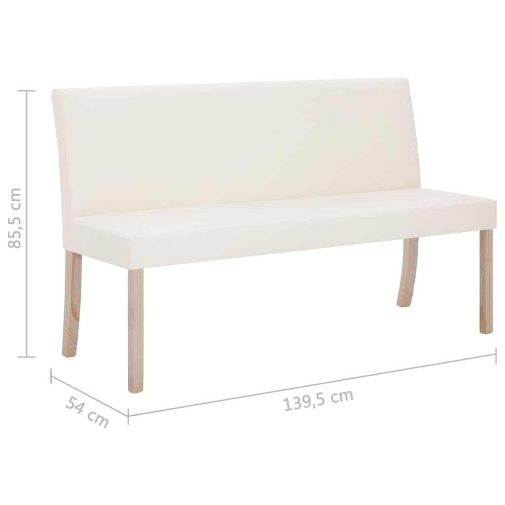 Sitzbank 139,5 cm Grau Kunstleder