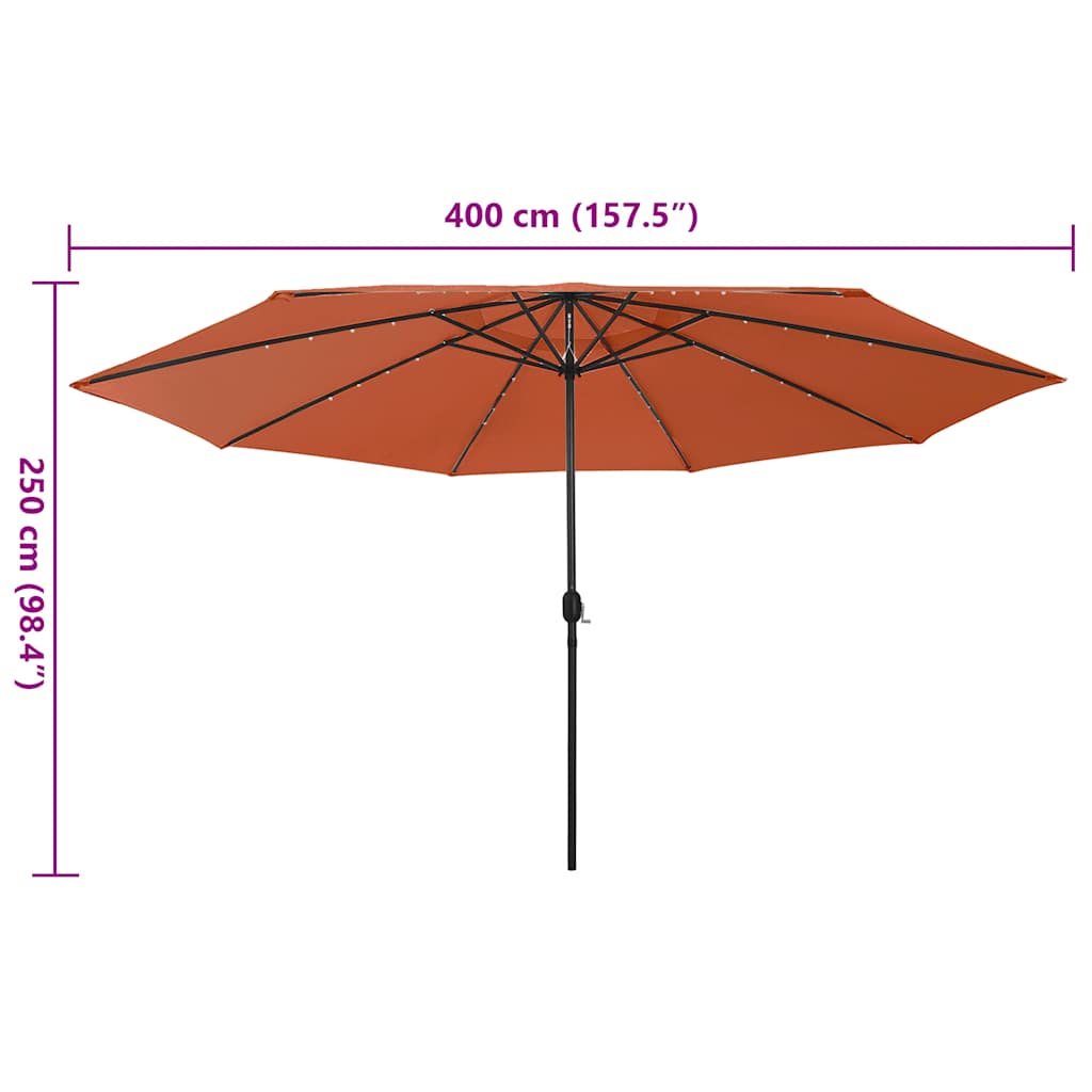 Sonnenschirm mit LED-Beleuchtung 400 cm Sandweiß