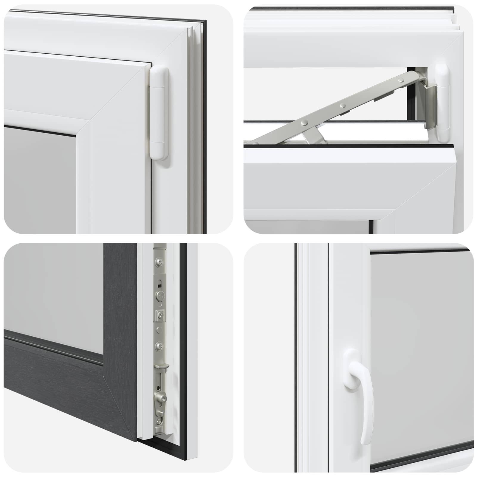 Kellerfenster RISOR 50 x 50 cm PVC und Glas Weiß