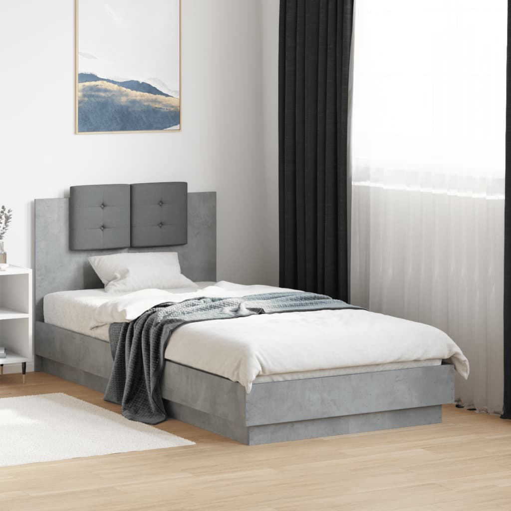 Bettgestell mit Kopfteil Grau Sonoma 180x200 cm Holzwerkstoff