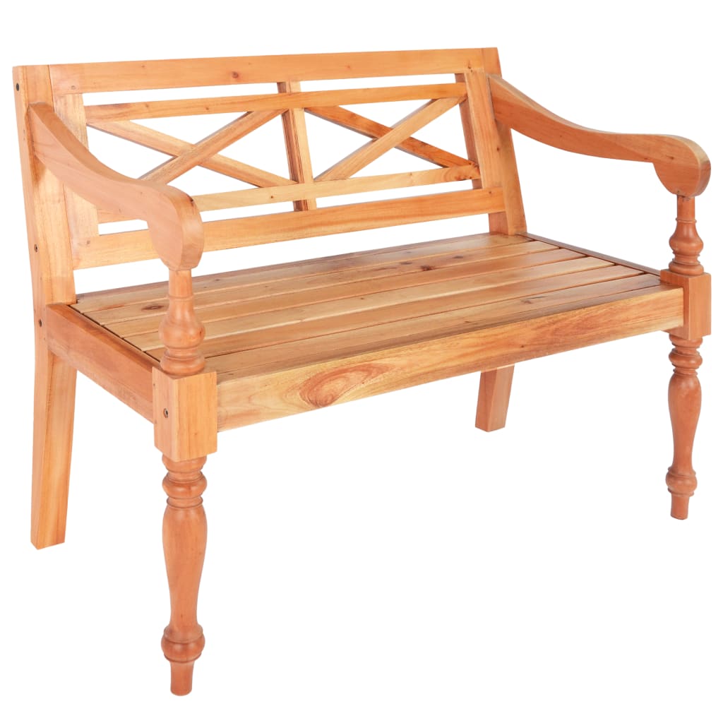 Batavia-Sitzbank 98 cm Mahagoni Massivholz Weiß