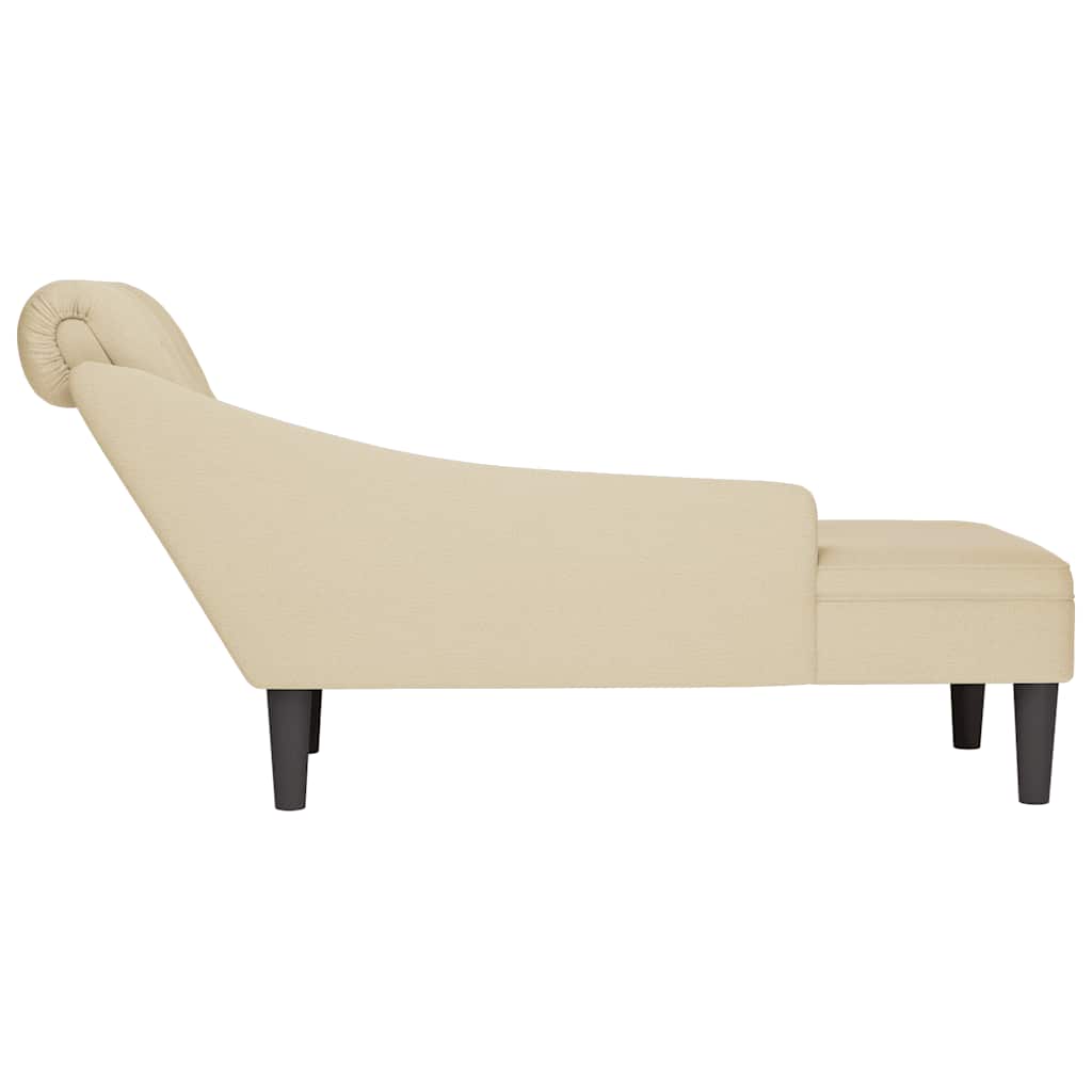 Chaiselongue mit Kissen und Rechter Armlehne Schwarz Stoff