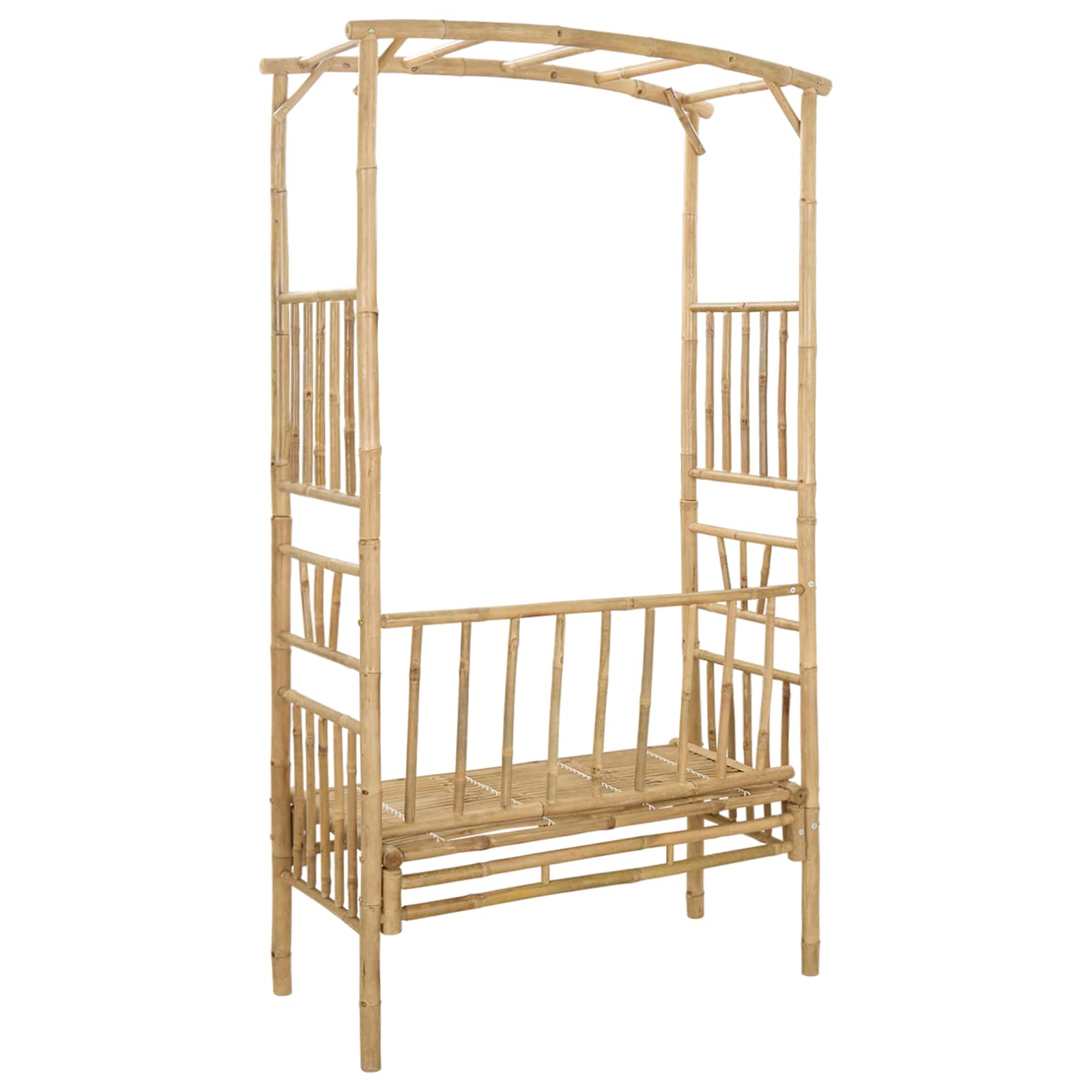 Gartenbogen mit Bank Natur 115 x 50 x 205 cm Bambus