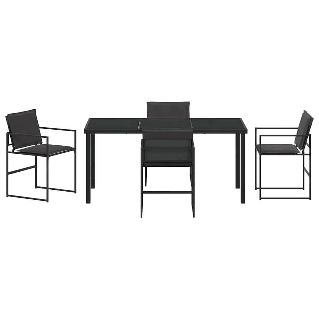 Garten Essgruppe 5 pcs Schwarz 140 x 70 x 73 cm