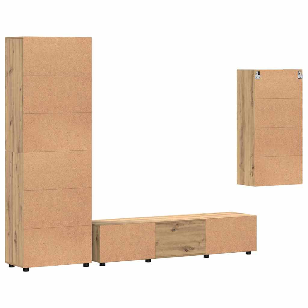 Highboard mit Regal FLORIN Weiß 60 x 35 x 182 cm Holzwerkstoff