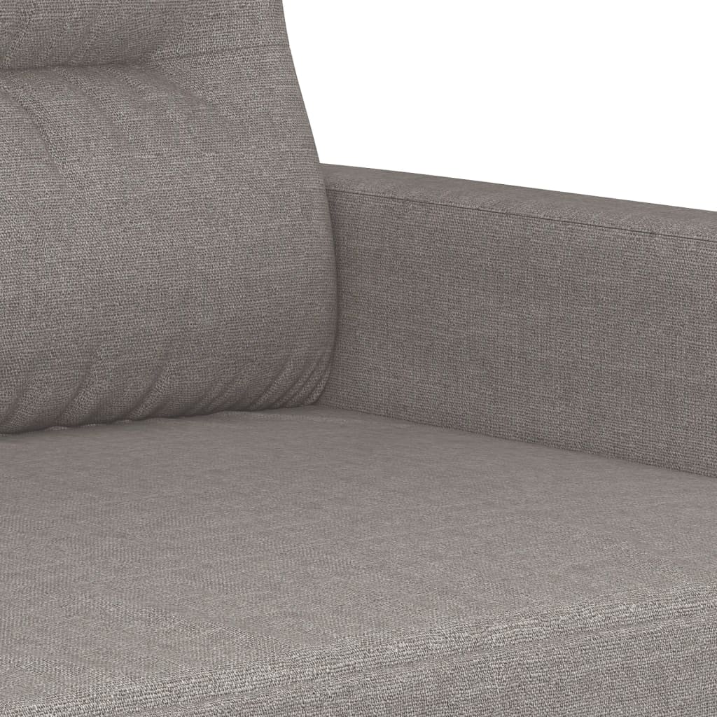 3-tlg. Sofagarnitur mit Kissen Creme Stoff