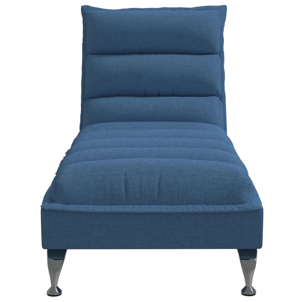 Chaiselongue mit Kissen Hellgrau Stoff